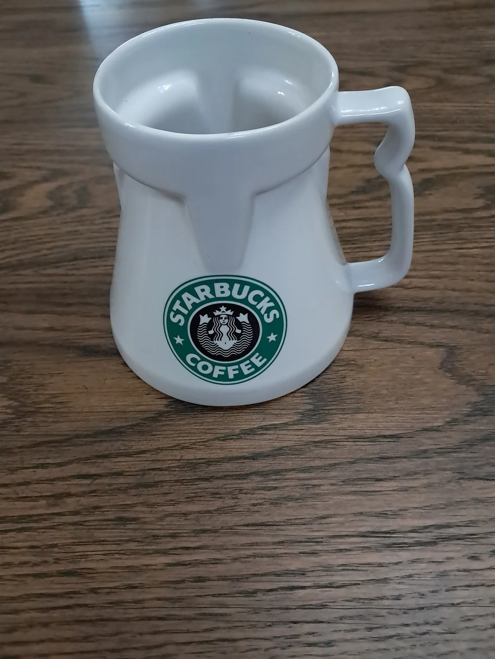 Starbucks HotJoe White Ceramic Coffee Mug with Green Split Tail Full Logo